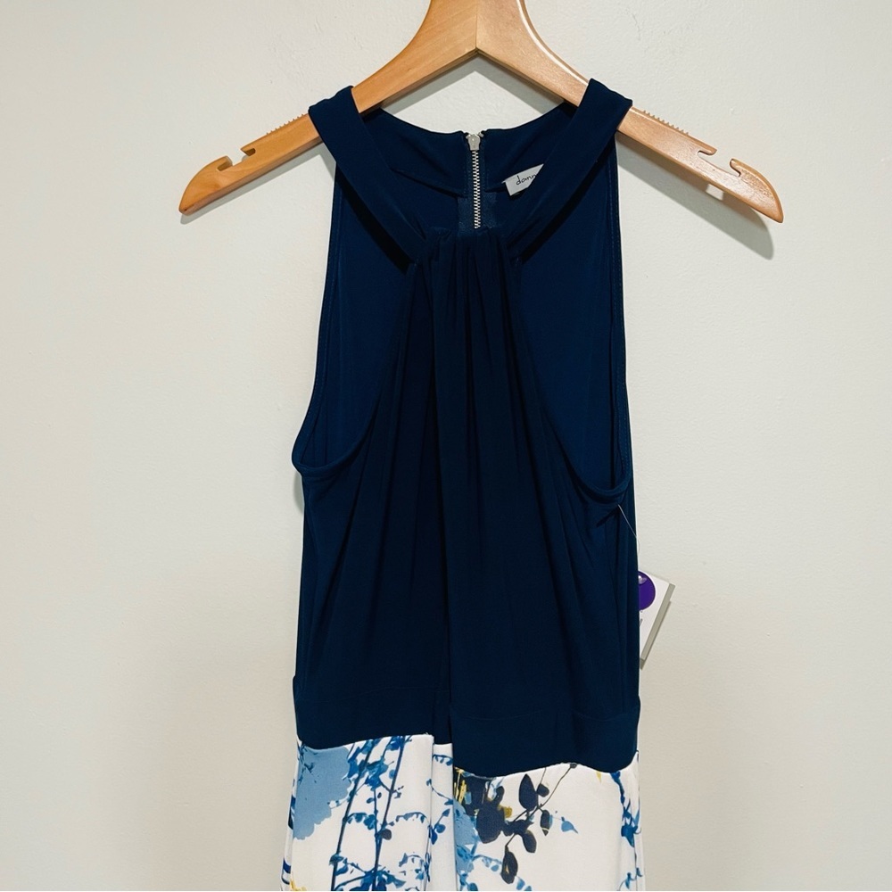 Danny & Nicole Navy Blue and White Maxi Dress